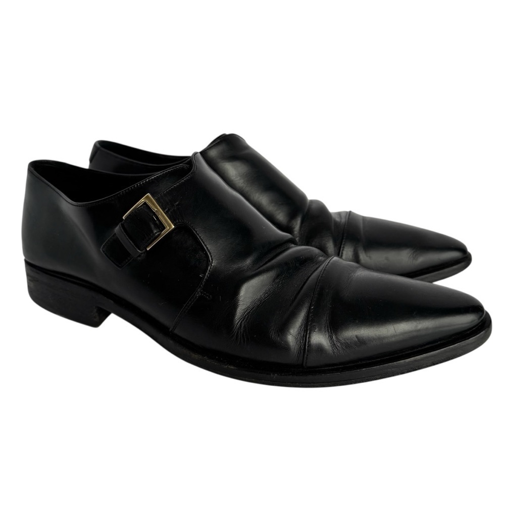 Gucci Leather Monk Strap Dress Shoe Mens 10 Extra Wide Formal Buckle Designer